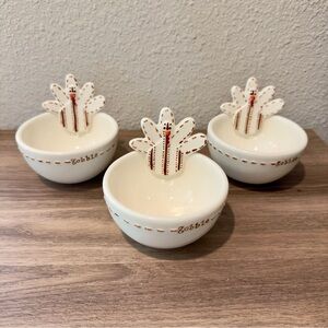 Mud Pie Turkey Gobble Dip Bowls Thanksgiving